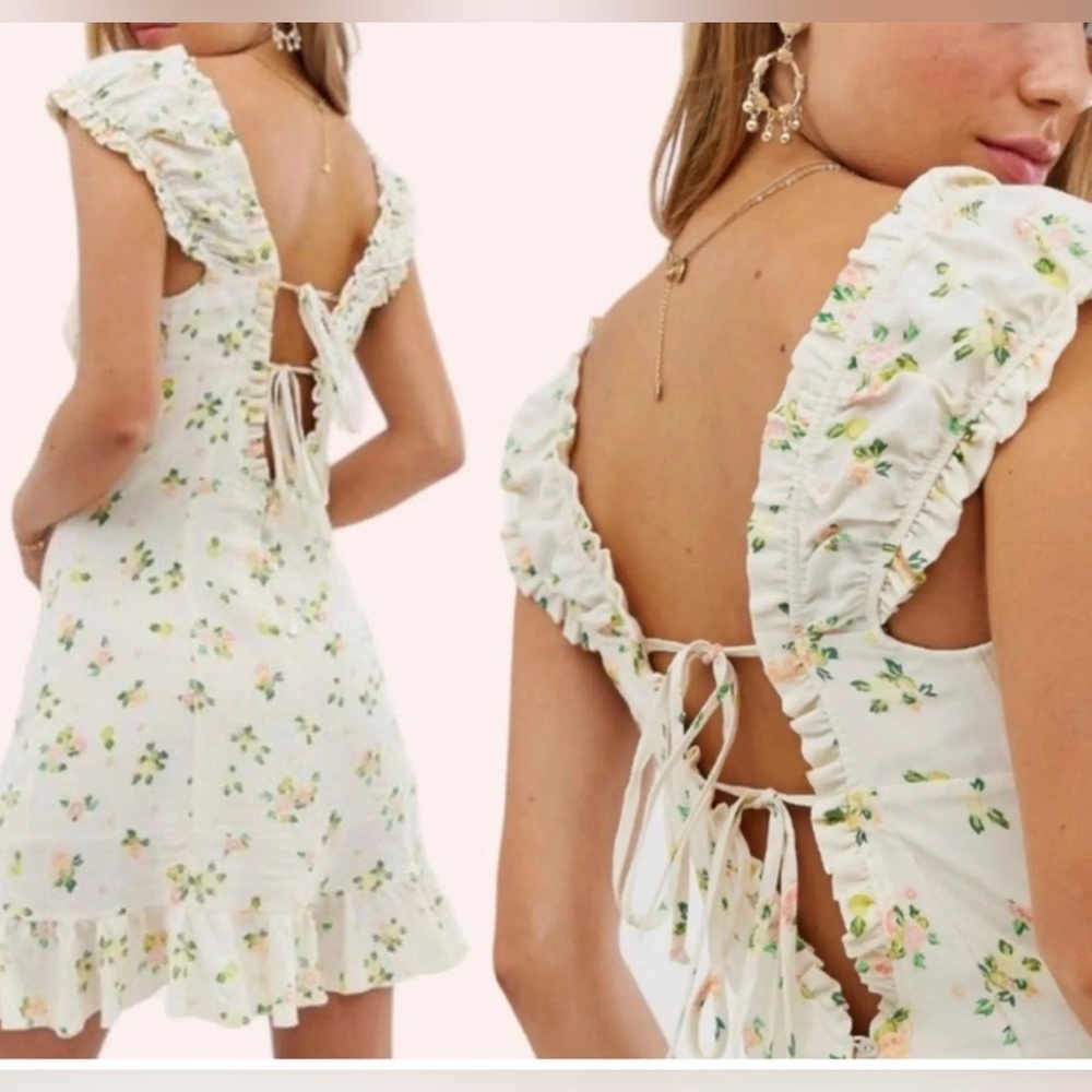 Free People Like a Lady lemon print dress xs - Picture 2 of 6